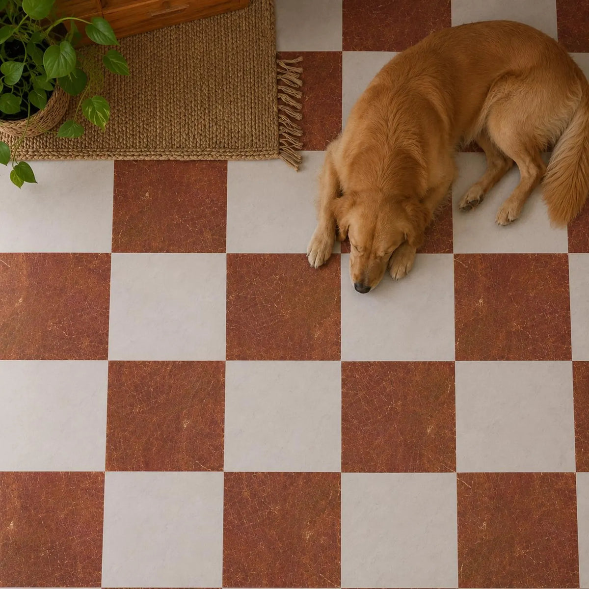 Tuscany Marble Checker Peel & Stick Tile
