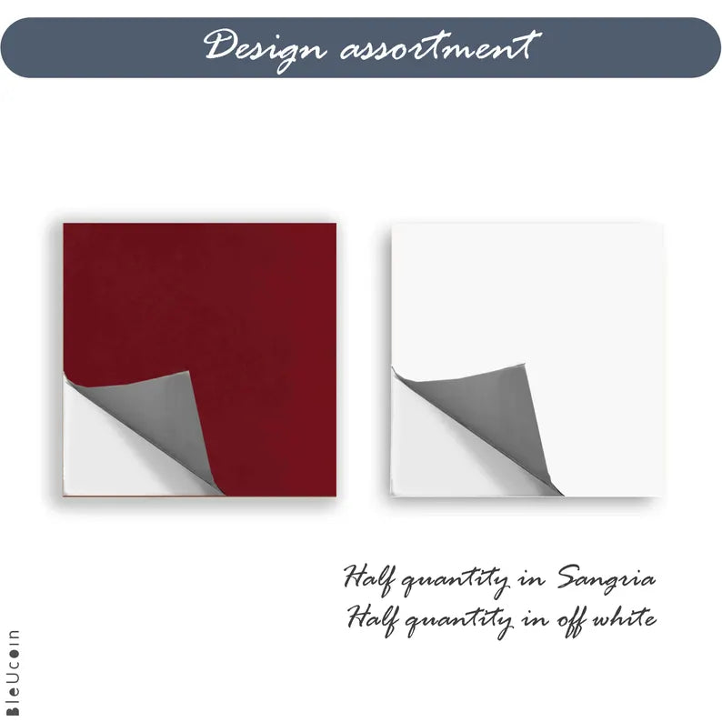 Sangria & off White Checker Peel & Stick Tile