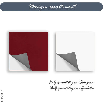 Sangria & off White Checker Peel & Stick Tile