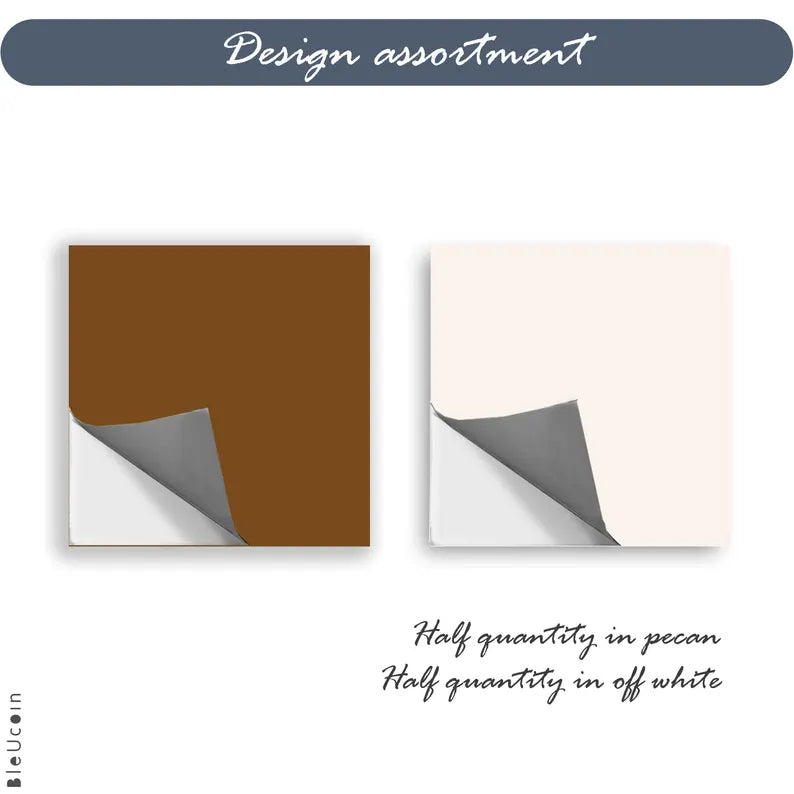 Pecan & off White Checker Peel & Stick Tile