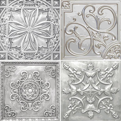 Tin Silver Peel & Stick Tile