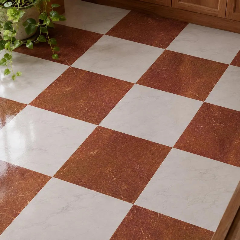 Tuscany Marble Checker Peel & Stick Tile