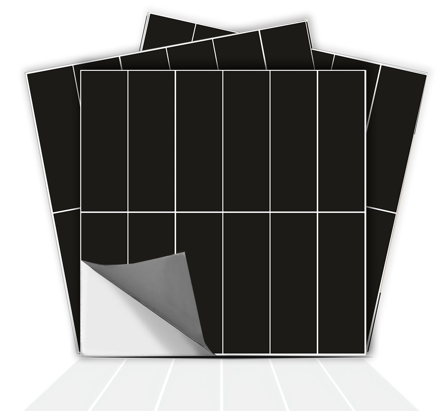 Lyon Black Kitkat  Peel & Stick Tile