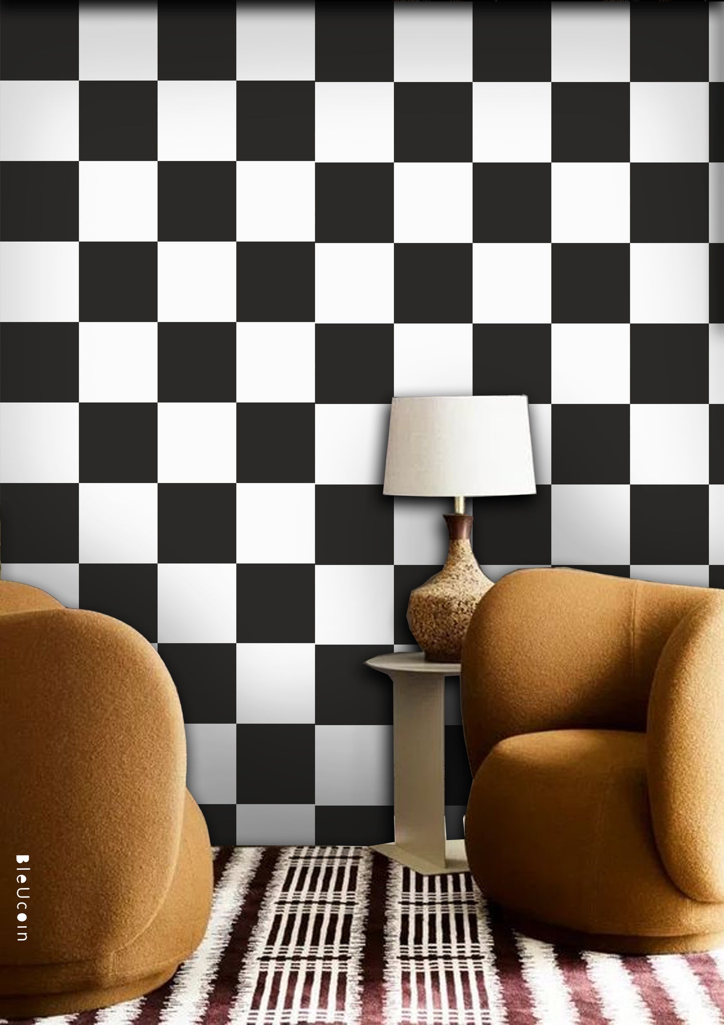 Black & White Checker Peel & Stick Wallpaper
