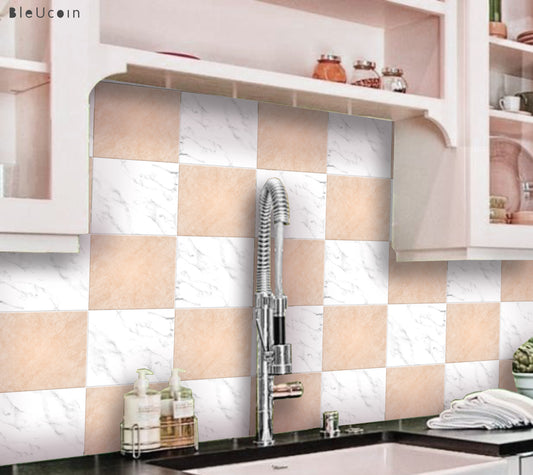 Stone Beige & White Checker Peel & Stick Tile (Copy)