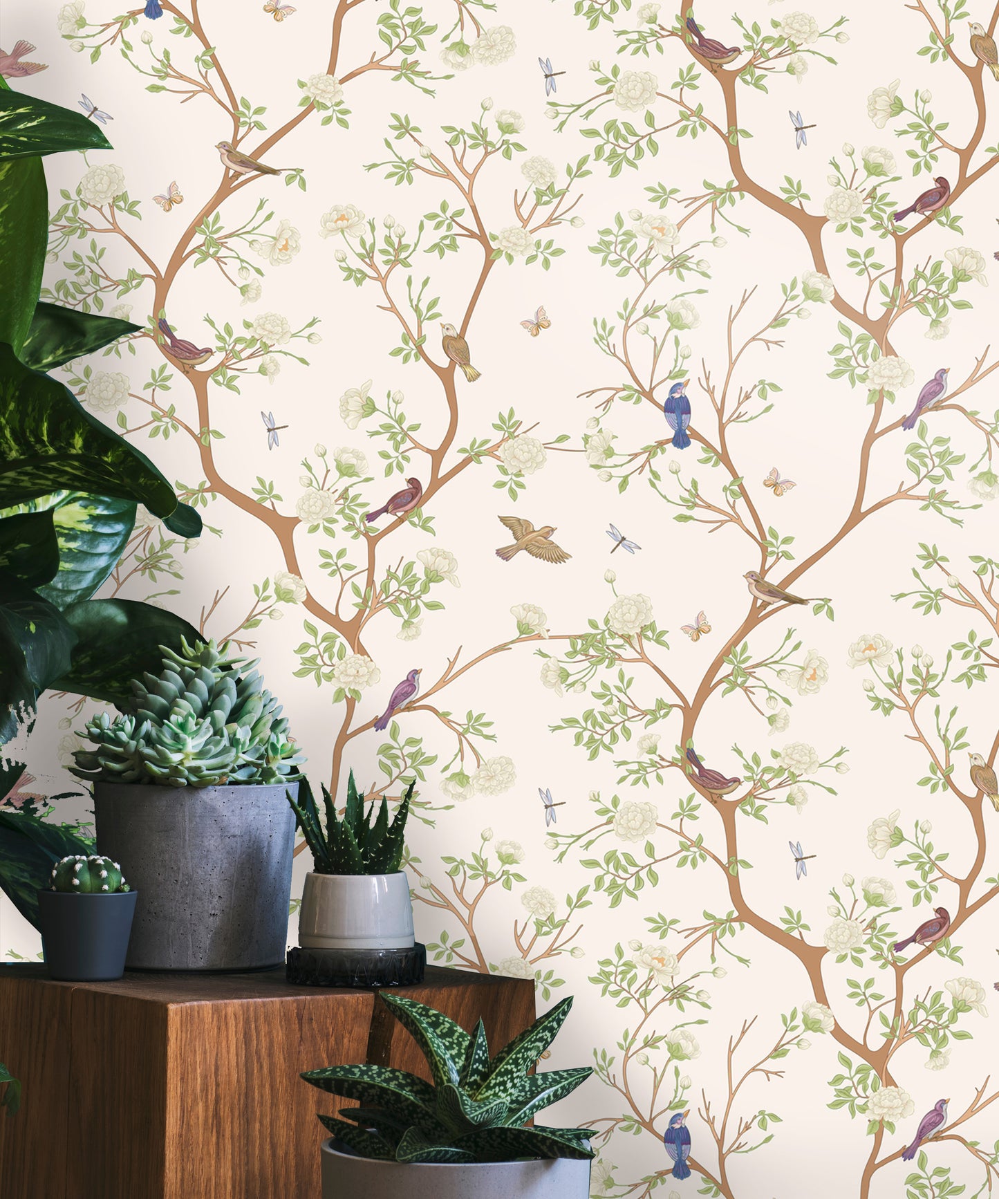 Chinoiserie Ivory Peel & Stick Wallpaper