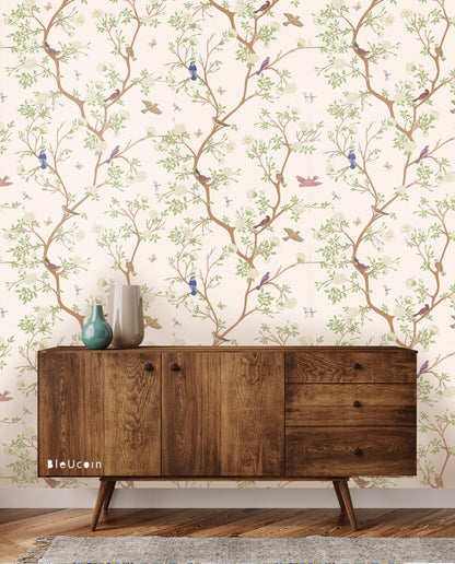 Chinoiserie Ivory Peel & Stick Wallpaper