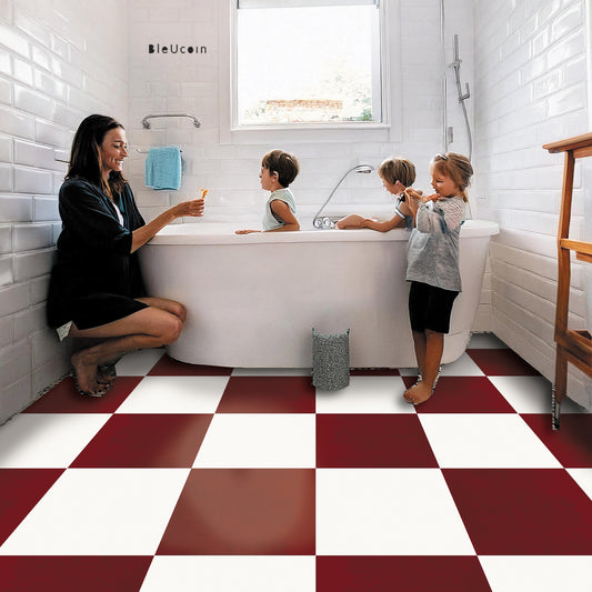 Sangria & off-White Checker Anti Slip Flooring