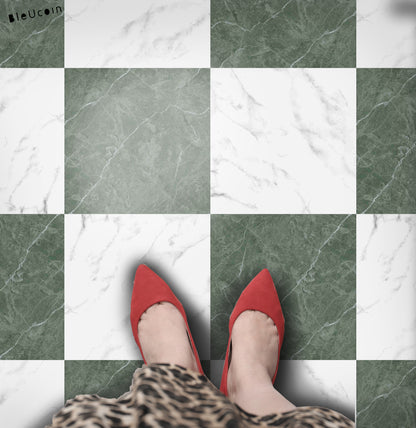 Marble Jade & White Checker Anti Slip Flooring