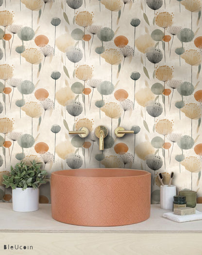 Boho dandelion Peel & Stick Wallpaper