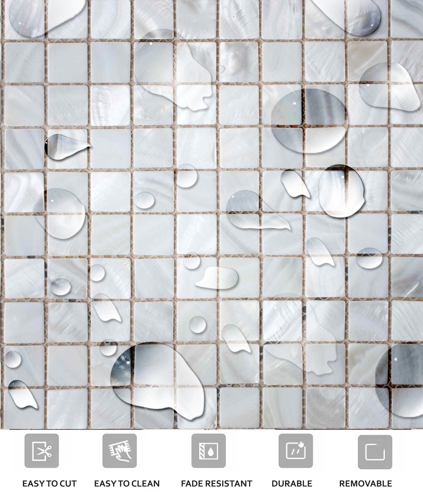 White Mosaic Peel & Stick Tile