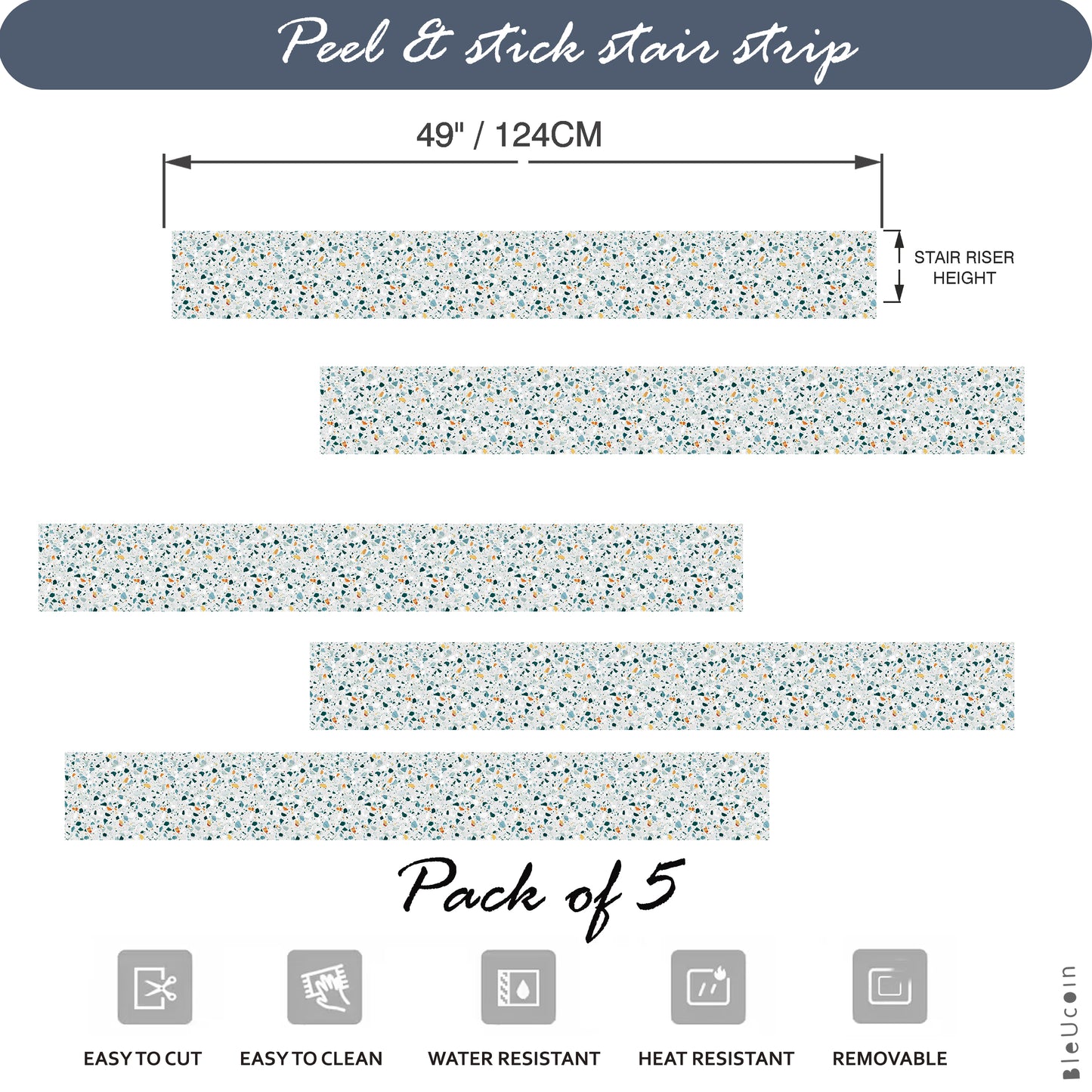 Terrazo Peel & Stick Stair Strip