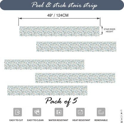 Terrazo Peel & Stick Stair Strip