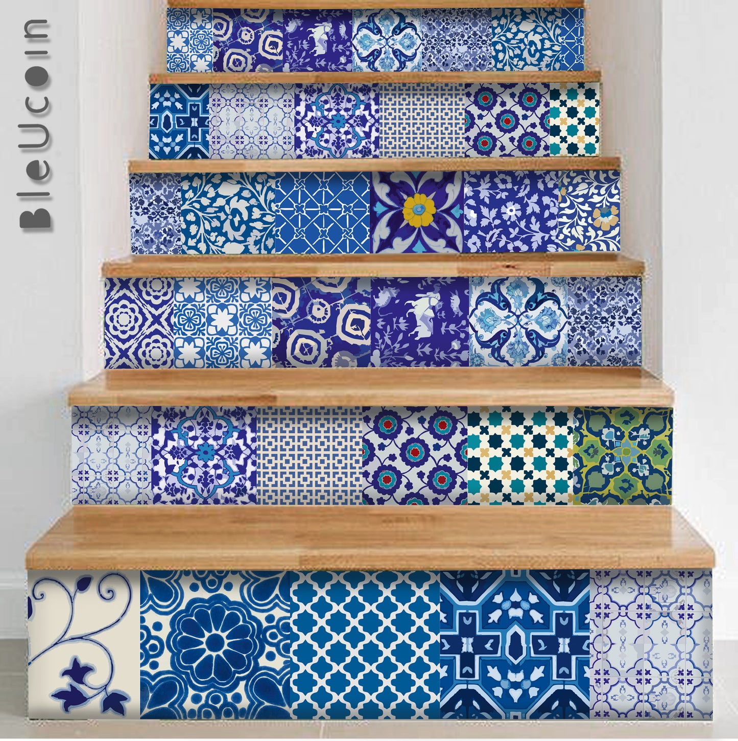 Blue pottery Peel & Stick Tile