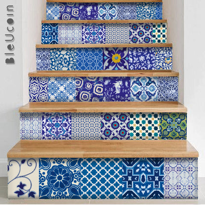 Blue pottery Peel & Stick Tile
