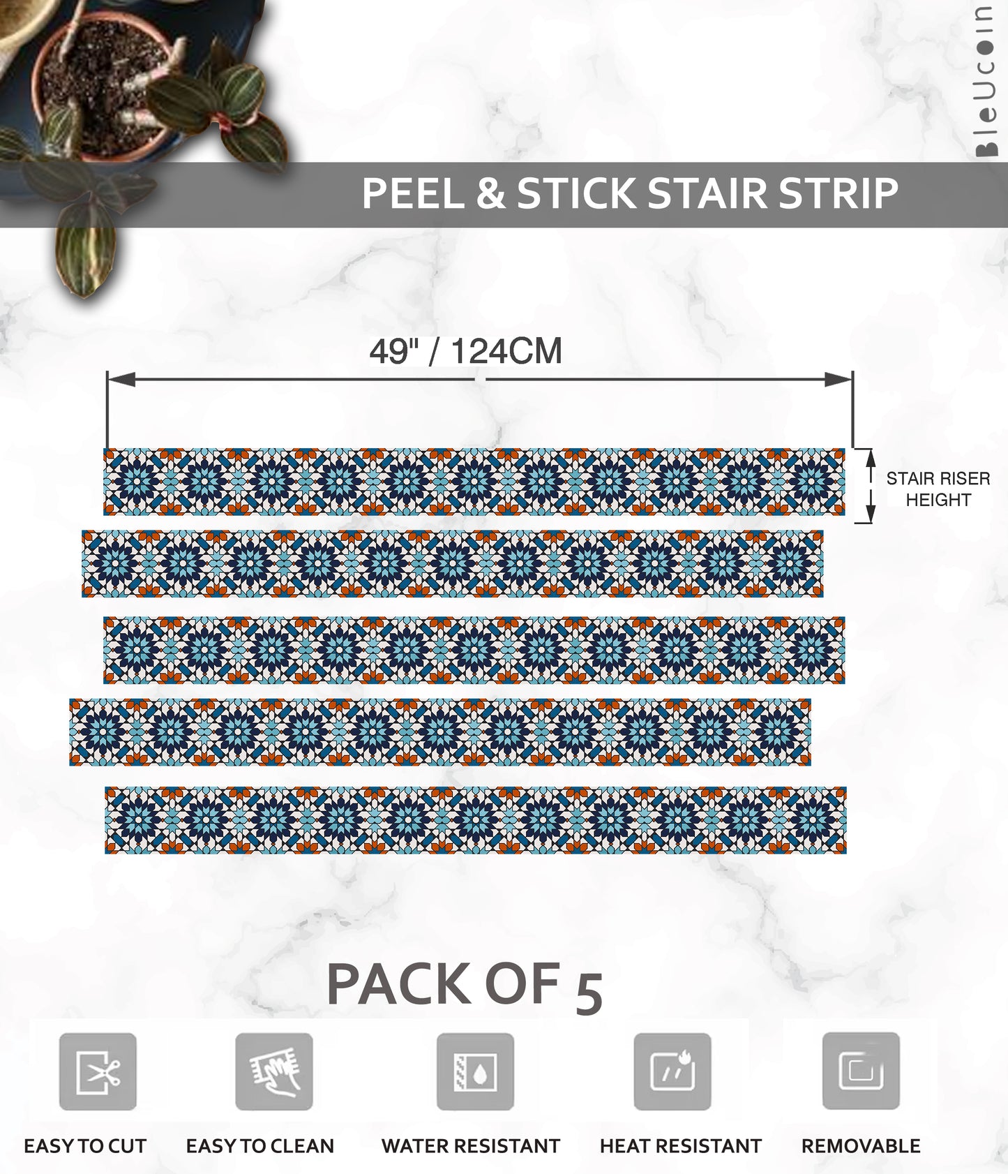 Tanjore Peel & Stick Stair Strip