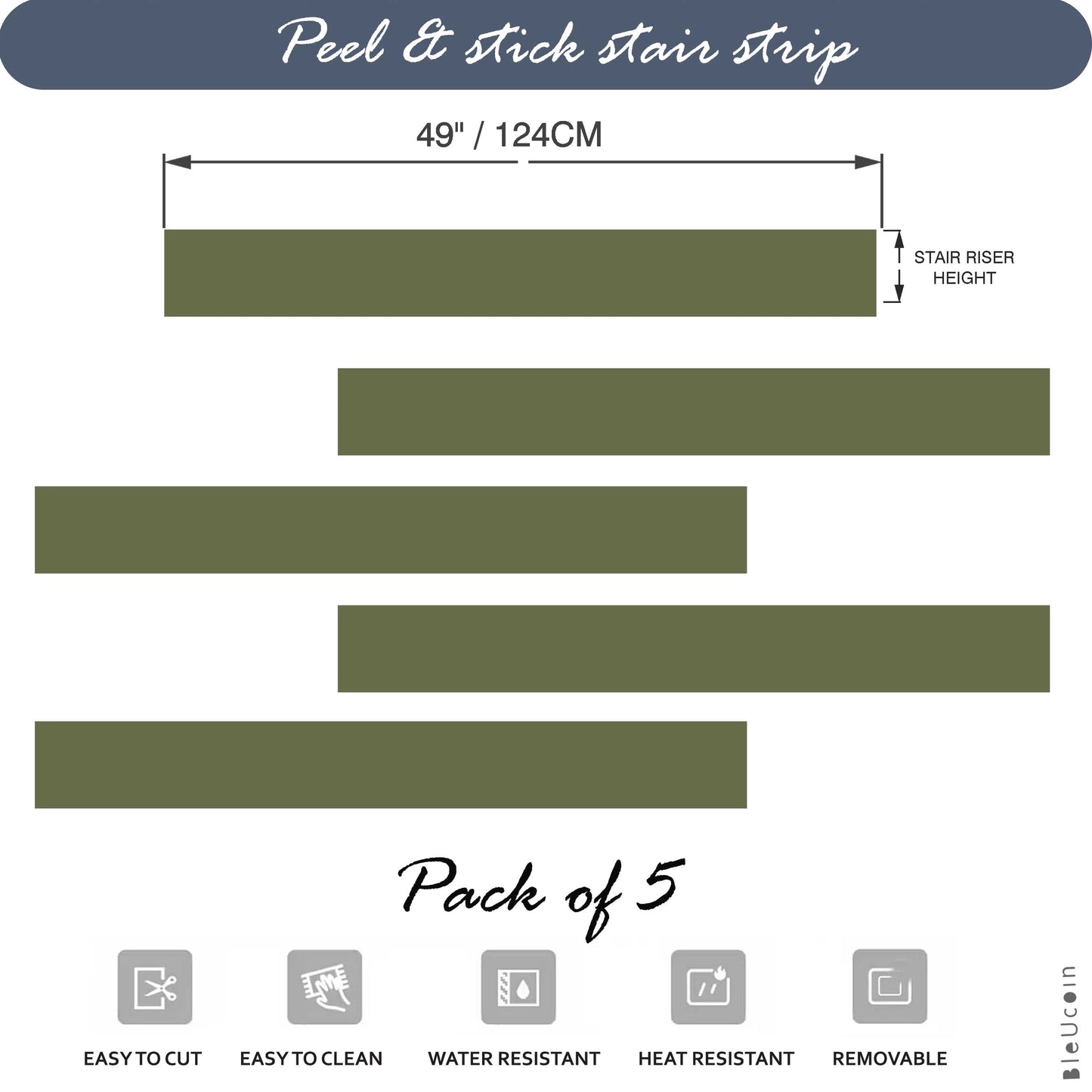Green Ash Peel & Stick Stair Strip