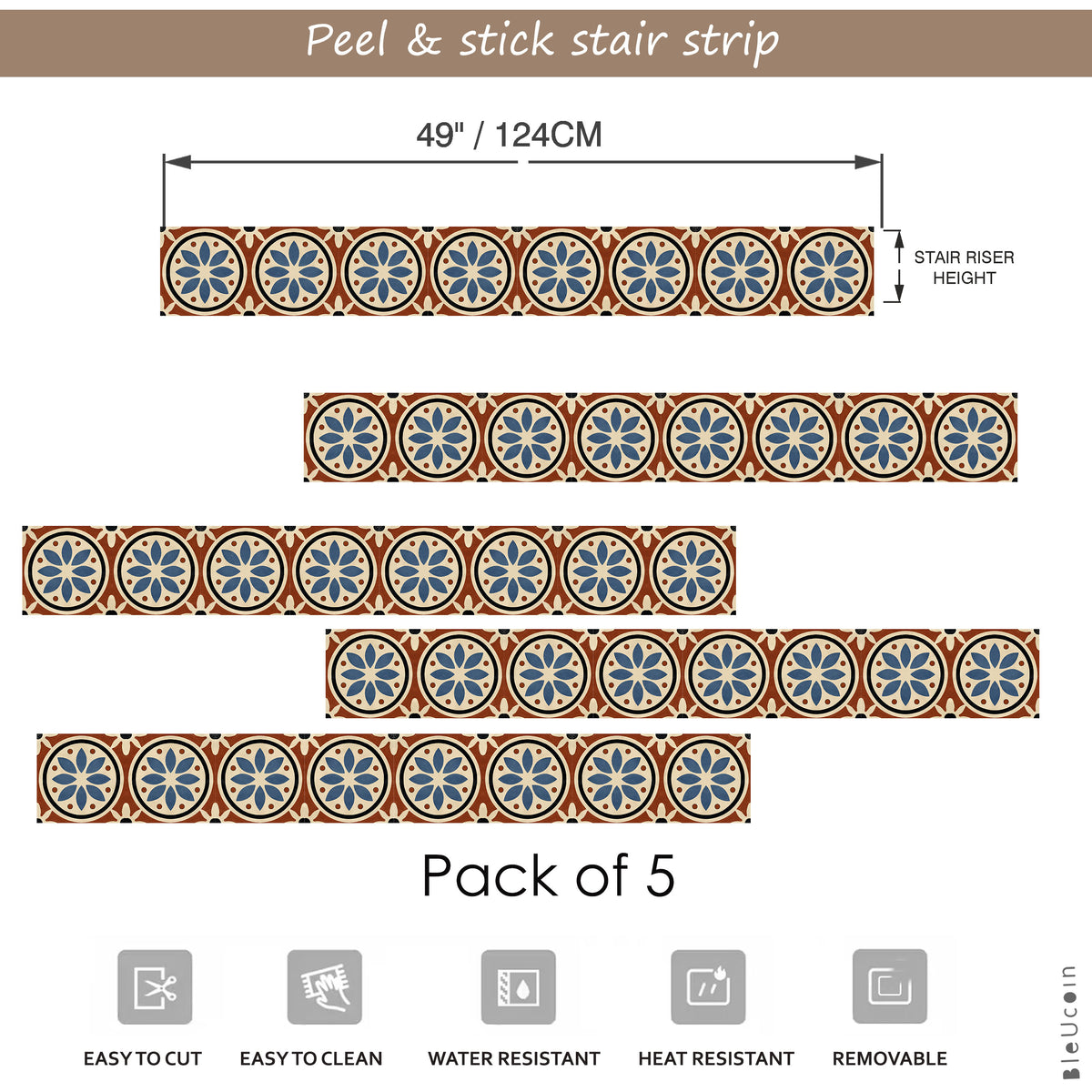 Athangudi Vol 2  Peel & Stick Stair Strip