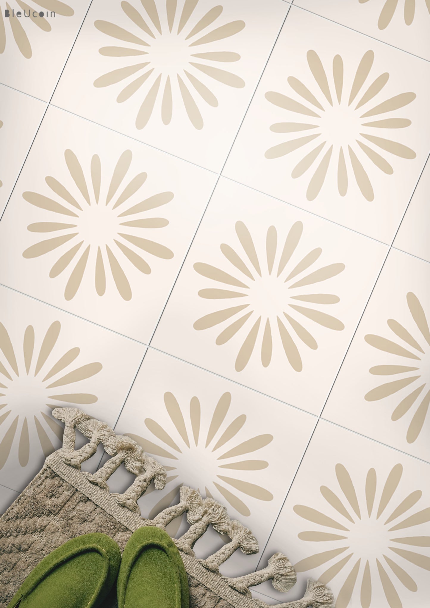 Pithora Beige Peel & Stick Anti Slip Flooring