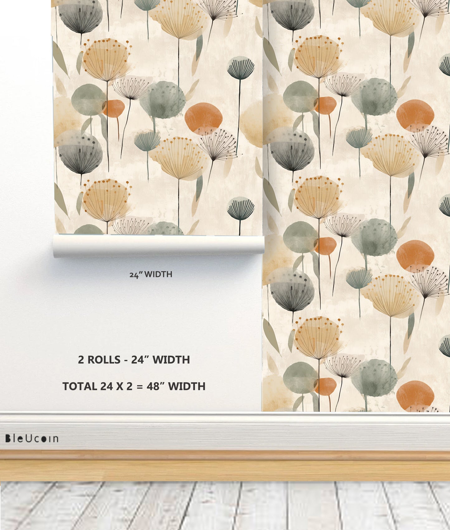 Boho dandelion Peel & Stick Wallpaper