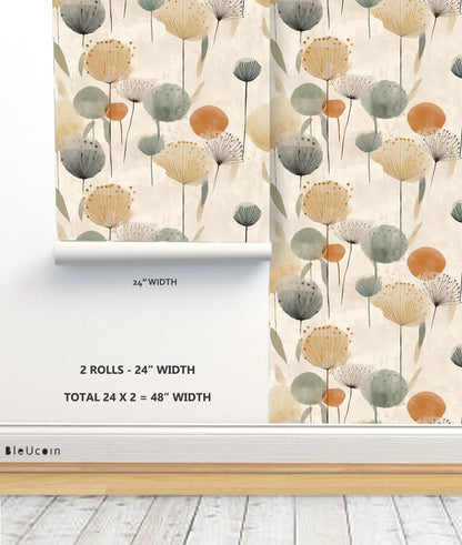 Boho dandelion Peel & Stick Wallpaper