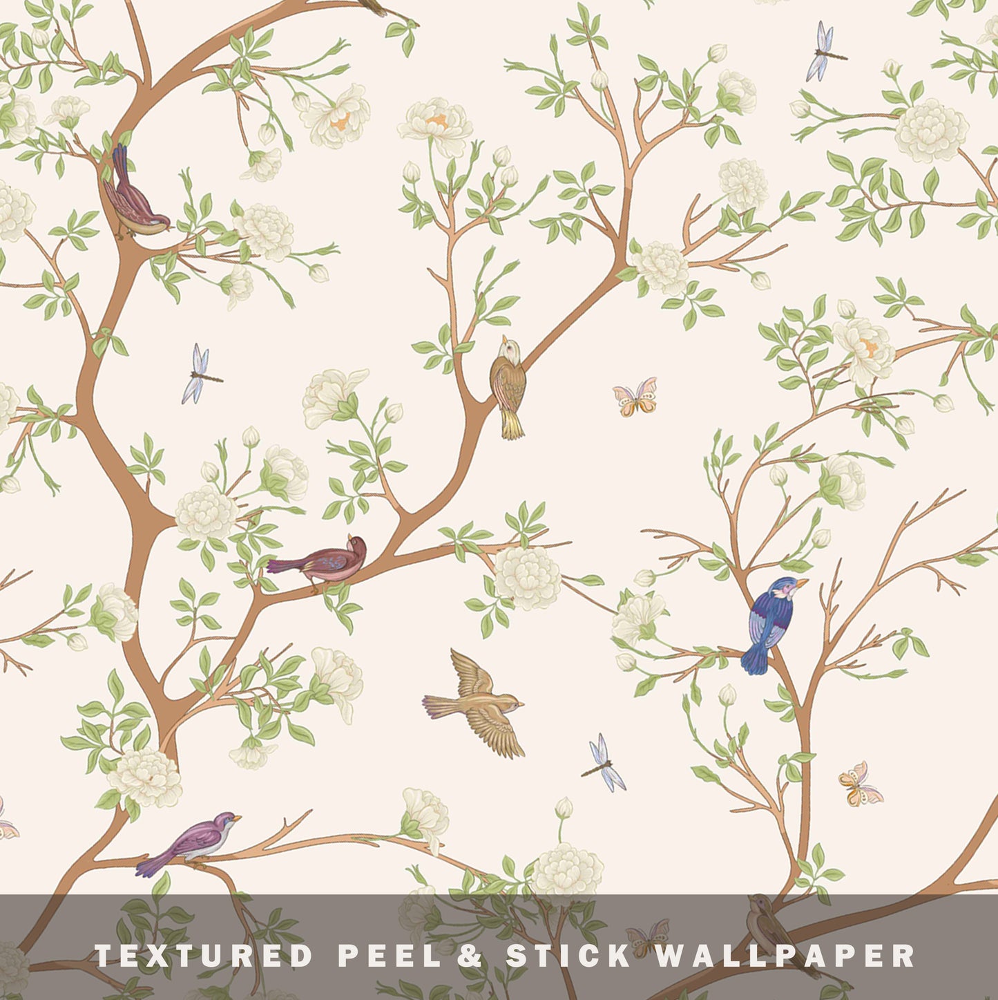 Chinoiserie Ivory Peel & Stick Wallpaper