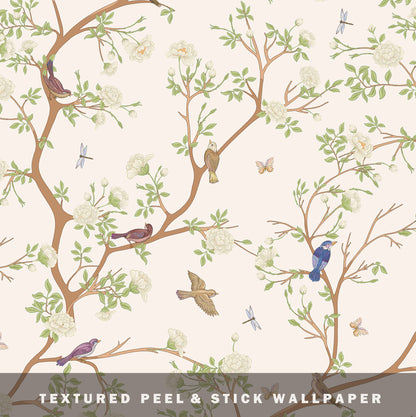 Chinoiserie Ivory Peel & Stick Wallpaper