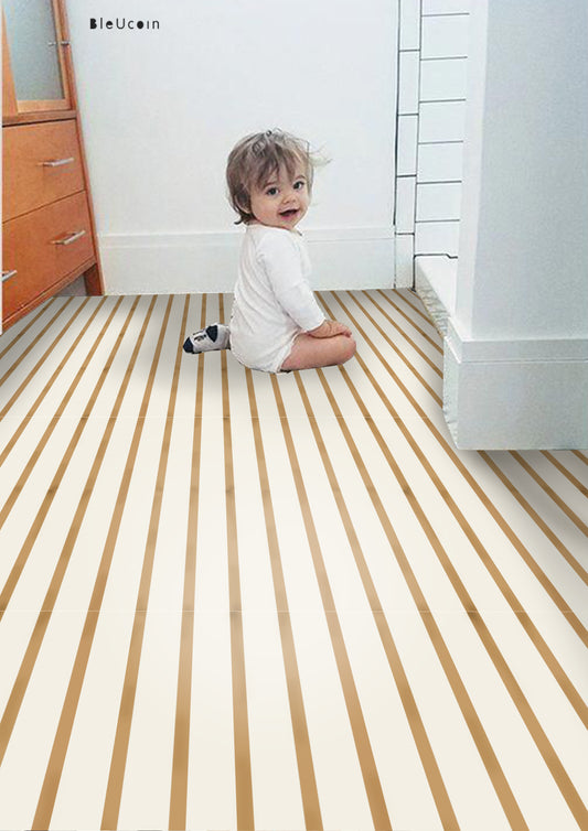 Subway Stripe Tan  Peel & Stick Anti Slip Flooring