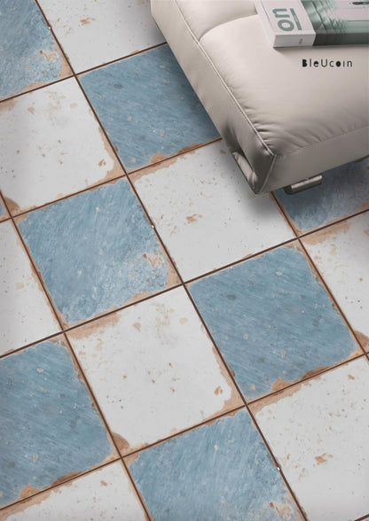 Vintage Weathered Ocean & off White Checker Anti Slip Flooring